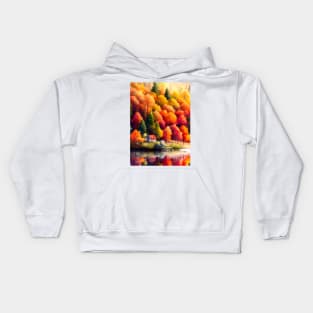 Colorful Autumn Landscape Watercolor 30 Kids Hoodie